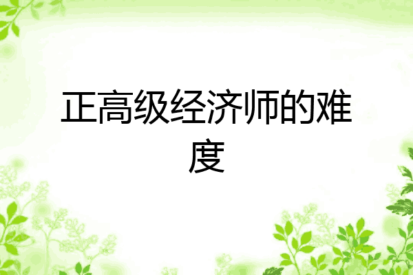 正高级经济师的难度
