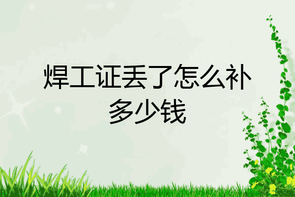 焊工证丢了怎么补多少钱