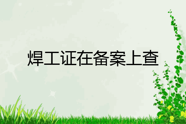焊工证在备案上查