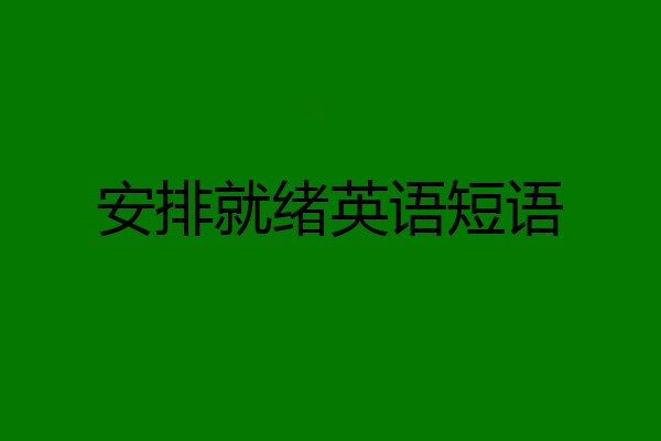 安排就绪英语短语