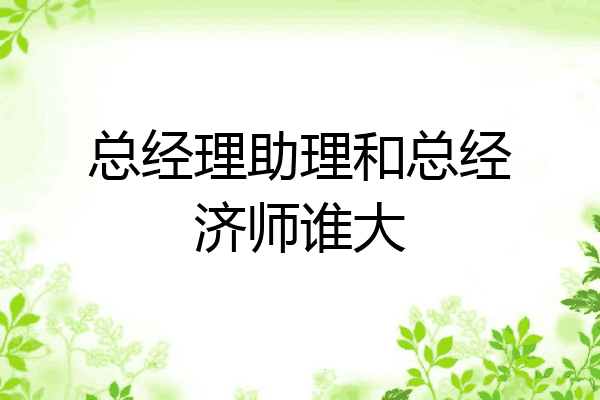 总经理助理和总经济师谁大