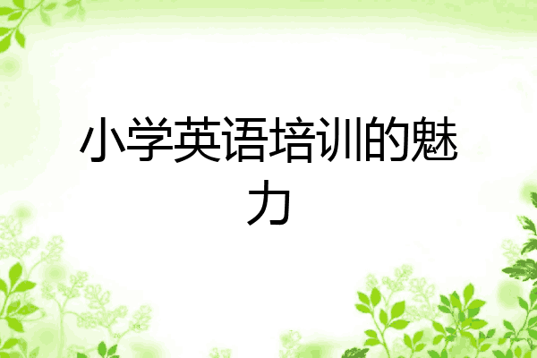 小学英语培训的魅力