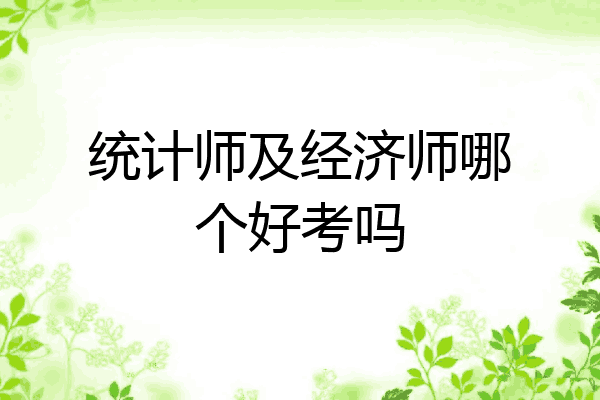 统计师及经济师哪个好考吗