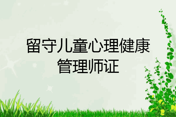 留守儿童心理健康管理师证