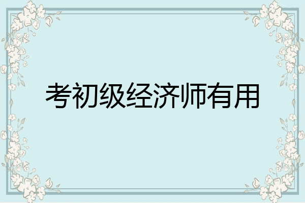考初级经济师有用