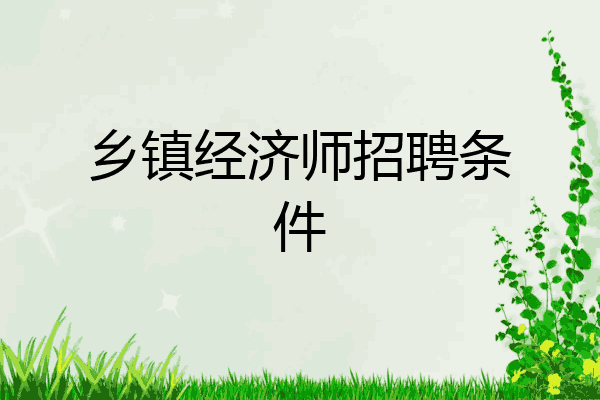 乡镇经济师招聘条件