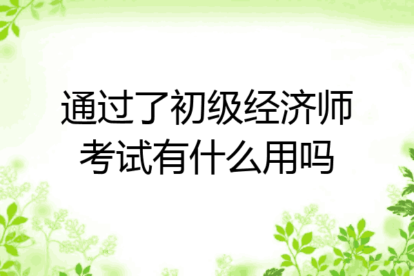 通过了初级经济师考试有什么用吗