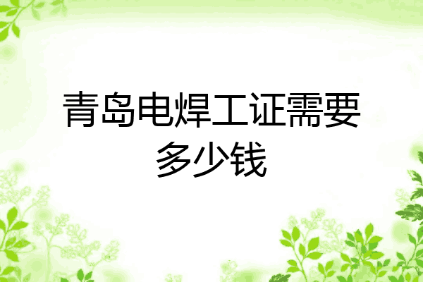 青岛电焊工证需要多少钱