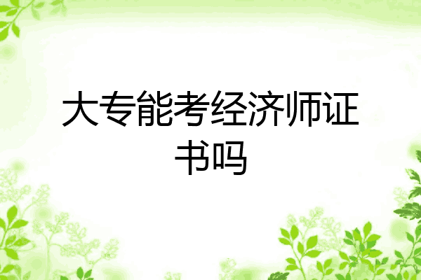 大专能考经济师证书吗