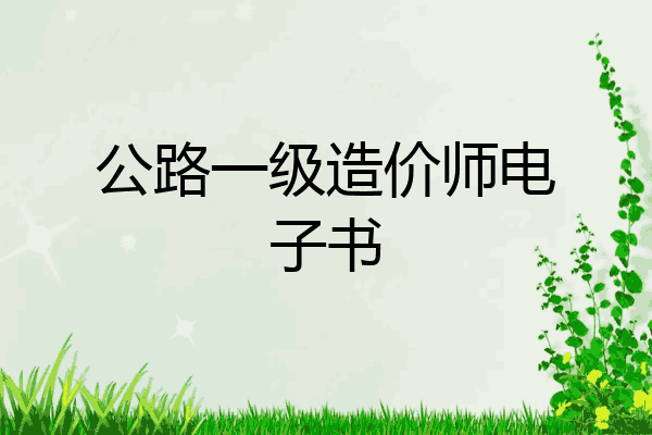 公路一级造价师电子书