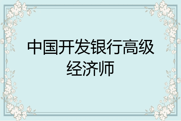 中国开发银行高级经济师