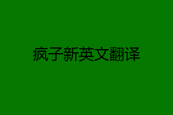 疯子新英文翻译