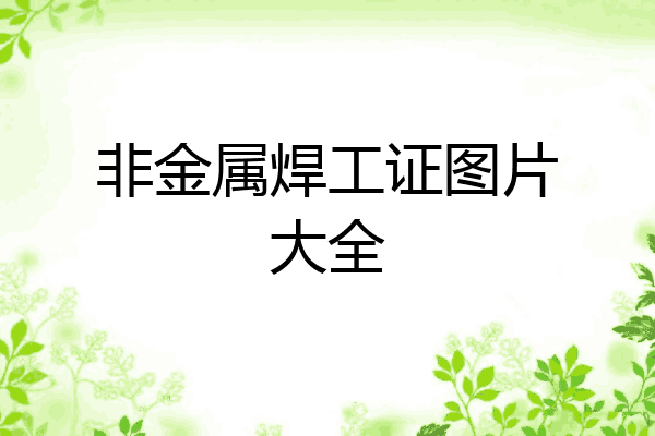 非金属焊工证图片大全