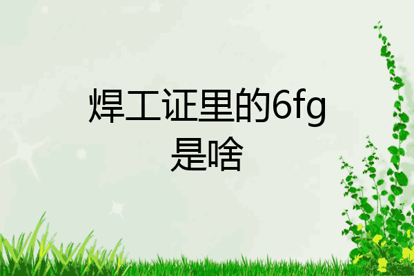焊工证里的6fg是啥