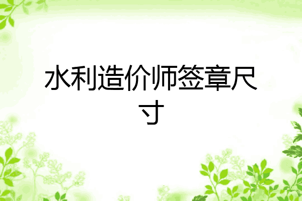 水利造价师签章尺寸