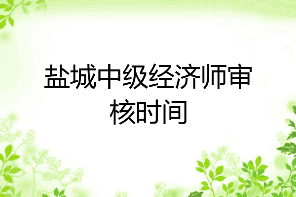 盐城中级经济师审核时间