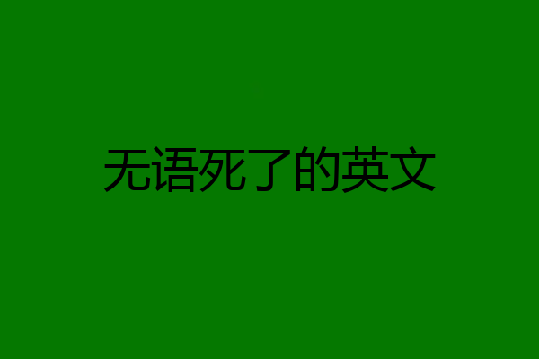 无语死了的英文