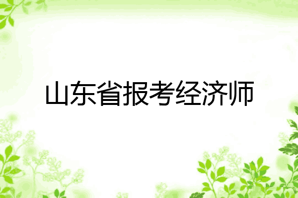 山东省报考经济师