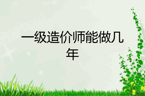 一级造价师能做几年