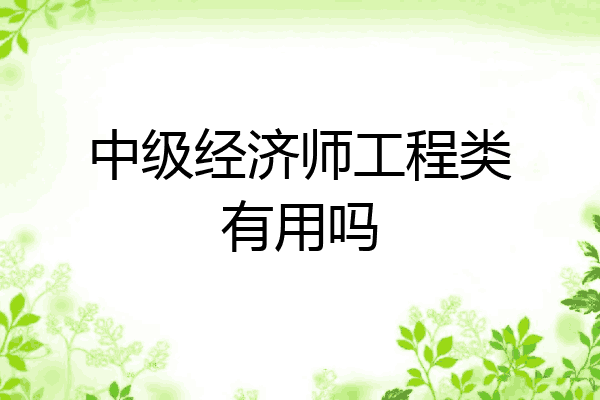 中级经济师工程类有用吗