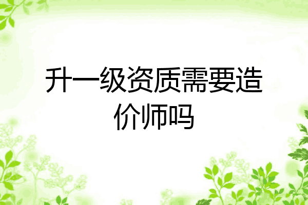 升一级资质需要造价师吗