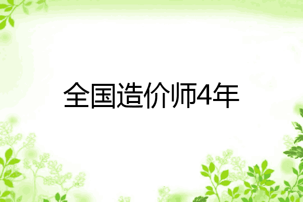 全国造价师4年