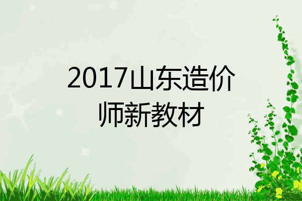 2017山东造价师新教材