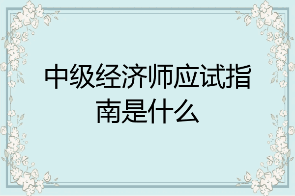 中级经济师应试指南是什么