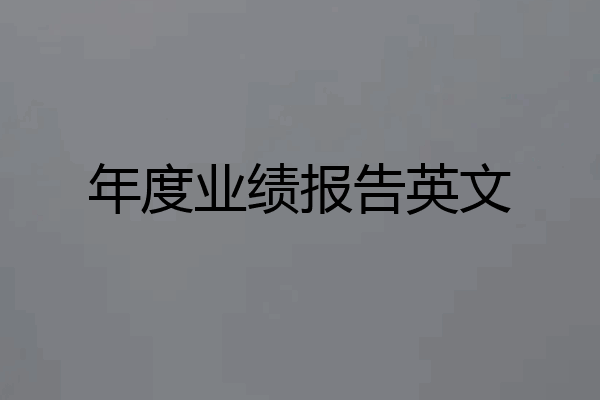 年度业绩报告英文