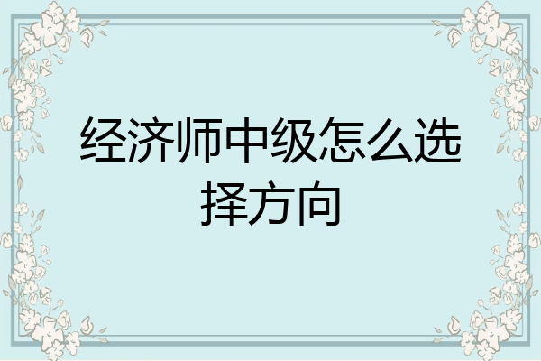 经济师中级怎么选择方向