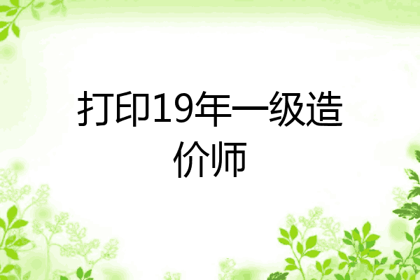 打印19年一级造价师