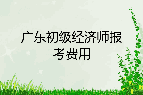广东初级经济师报考费用