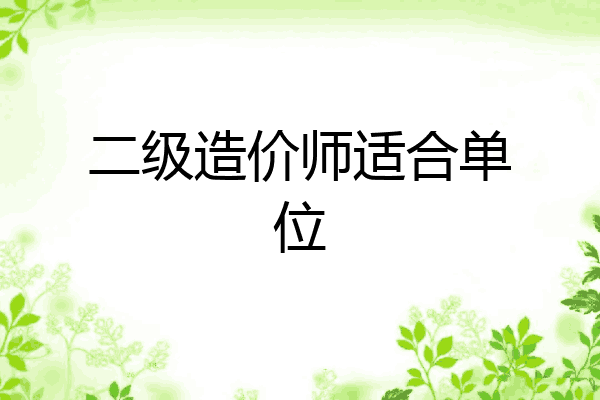 二级造价师适合单位