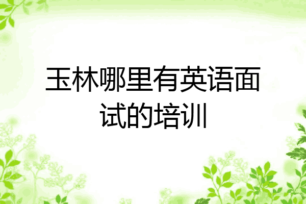 玉林哪里有英语面试的培训