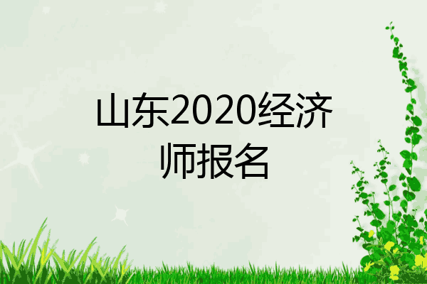 山东2020经济师报名