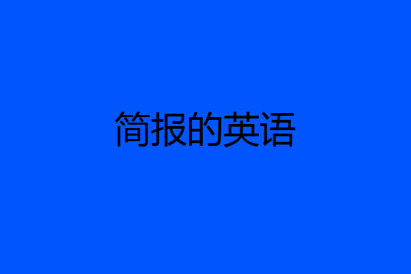 简报的英语
