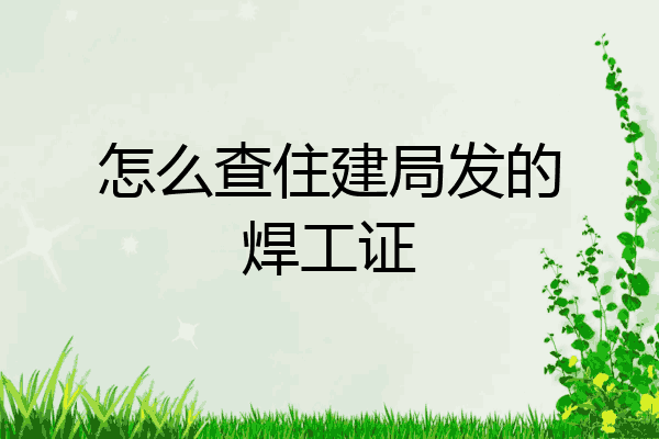 怎么查住建局发的焊工证