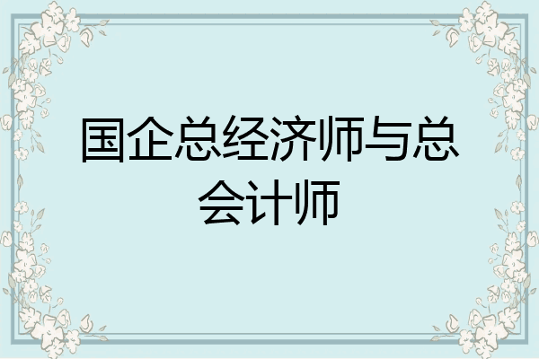 国企总经济师与总会计师