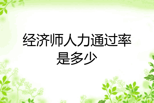 经济师人力通过率是多少