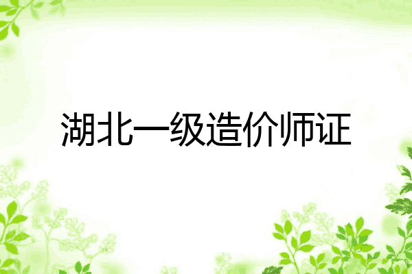 湖北一级造价师证