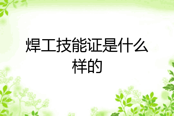 焊工技能证是什么样的