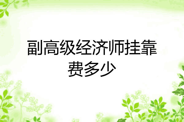 副高级经济师挂靠费多少