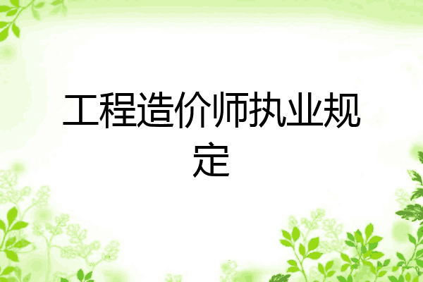 工程造价师执业规定