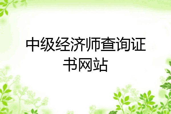 中级经济师查询证书网站
