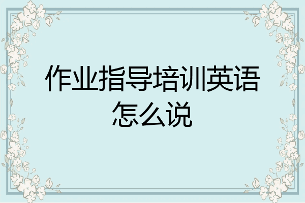 作业指导培训英语怎么说