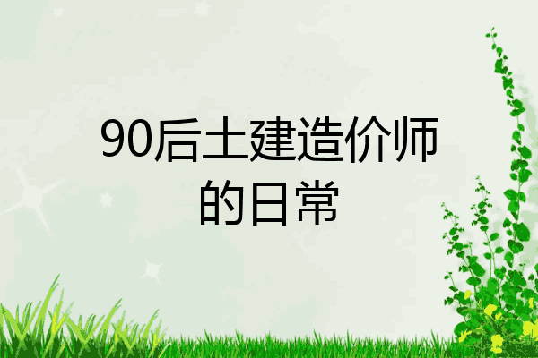 90后土建造价师的日常