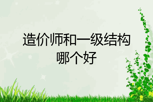 造价师和一级结构哪个好
