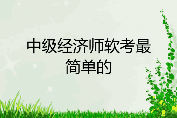 中级经济师软考最简单的
