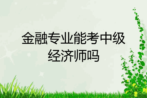 金融专业能考中级经济师吗