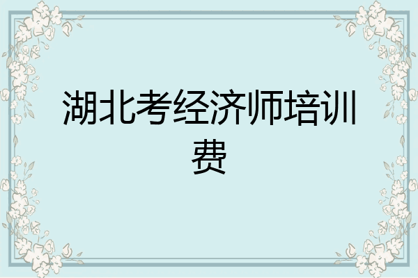 湖北考经济师培训费